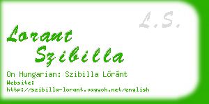 lorant szibilla business card
